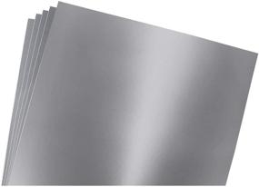 img 1 attached to 🎨 5-Pack of Silver Metallic Glossy Adhesive Vinyl Sheets - Outdoor/Permanent 12"x12" - VinylxSticker