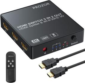 img 4 attached to PROZOR 4K HDMI Switcher HDMI Switch 3 In 2 Out Support 4K 3D HDMI Converter Compatible With DVD PS3 PS4 TV