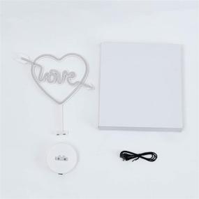 img 1 attached to 🦩 Byncceh Flamingo Neon Sign - LED Neon Lights Sign with Stand Base, Battery Powered/USB, Ideal for Bedroom, Baby Room, Family, Wedding, Party, Birthday, and Mother's Day (Cupid Heart)