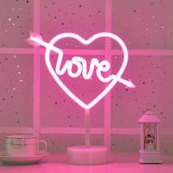 🦩 byncceh flamingo neon sign - led neon lights sign with stand base, battery powered/usb, ideal for bedroom, baby room, family, wedding, party, birthday, and mother's day (cupid heart) логотип