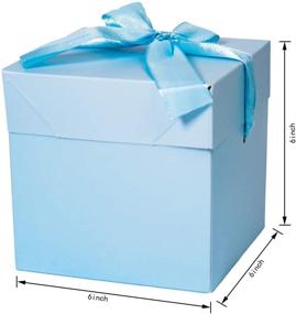 img 3 attached to 🎁 Blue Nested Squared Wrap Gift Boxes with Lids - 12 Pcs Set, Ideal for Party Gift Decoration - 6×6×6in Size