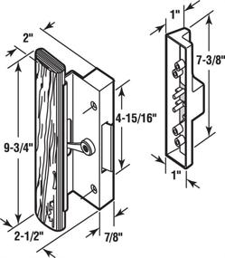 img 1 attached to 🚪 Sliding Door Handle Set - Prime-Line C 1126, 4-15/16 in., Wood Handle, Black, Pack of 1, Extruded Aluminum