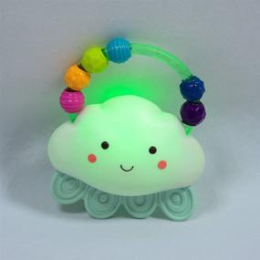 img 1 attached to Rain-Glow Squeeze: Light-Up Cloud Rattle for Babies 3 Months and Up - B. toys