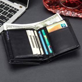 img 1 attached to 👝 Vertical Leather Bifold Wallet with Spacious Capacity – Ideal Men's Accessory for Storage