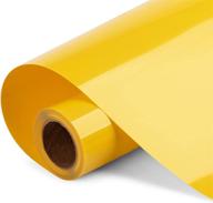 👕 12 inch x 5 feet heat transfer vinyl rolls - pu htv vinyl, easy cut & weed compatible with cameo silhouette & cricut, iron on vinyl for designing diy t-shirts, hats, clothing, and fabrics (yellow) logo