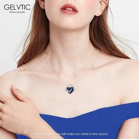 img 2 attached to 💖 GELVTIC Love Heart Necklaces for Women - Birthstone Crystal Pendant Silver Necklace with Music Note CZ Jewelry - Ideal Gift for Christmas, Valentine's Day, Anniversary, Birthday - Wife, Girls, Mother