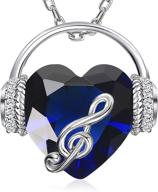 💖 gelvtic love heart necklaces for women - birthstone crystal pendant silver necklace with music note cz jewelry - ideal gift for christmas, valentine's day, anniversary, birthday - wife, girls, mother logo