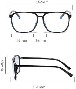 img 1 attached to 👓 Black TR90 Fashion Anti Blue Light Glasses for Computer Gaming, Reading, and Eye Strain Reduction - Men and Women, Anti Glare, UV-400 Filter, Eye Fatigue and Strain Protection