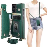 bocasal iphone 12 mini crossbody wallet case with card holder, zipper card slot protector purse cover and removable cross body strap - shockproof, 5.4 inch (green) logo