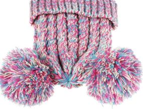 img 1 attached to 🧣 Warm and Stylish Urban Virgin Baby Girl Hats for Girls 1-5 Years - Cable Knit Pom Pom Ears Winter Caps