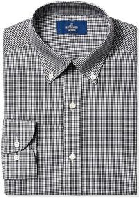 img 4 attached to 👔 Non Iron Gingham Men's Shirts with BUTTONED Button Collar Pattern