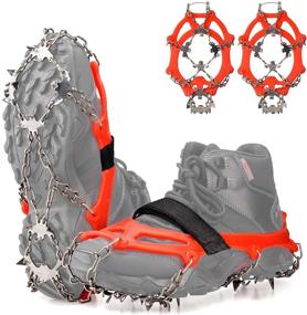 img 4 attached to FANBX F Crampons Ice Cleats: 19 Spikes Stainless Steel Microspikes for Men and Women - Anti-Slip Traction Snow Grips for Shoes and Boots, Ideal for Walking, Hiking, Climbing, and Mountaineering on Snow and Ice