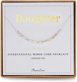 img 4 attached to 🎁 RareLove Morse Code Necklace: Sentimental 925 Sterling Silver Gift From Dad and Mom for Daughter - Perfect for Birthdays, Graduation, Mothers Day, and Valentine's Day!