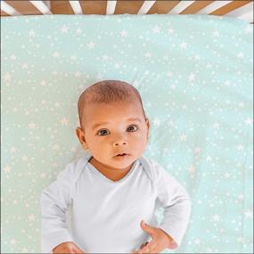 img 2 attached to The Peanutshell Star Fitted Crib Sheet Set: Mint & Grey, 2 Pack Unisex Set for Baby Boys or Girls