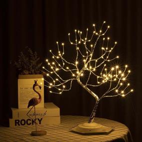 img 2 attached to 108 LED Fairy Tree Lamp Christmas Tabletop Decoration - 🎄 8 Function Light with Sound Reflection, Battery/USB Operated - Warm White