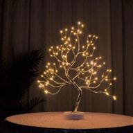 108 led fairy tree lamp christmas tabletop decoration - 🎄 8 function light with sound reflection, battery/usb operated - warm white logo