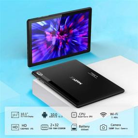 img 3 attached to 📱 MARVUE Pad M10 Tablet 10.1 Inch - Android 10.0, 2GB RAM, 32GB ROM, 2MP+8MP Dual Camera, WiFi 2.4GHz, 1.6GHz Quad Core Processor, 10.1&#34; IPS HD Display, Metal Body - Black
