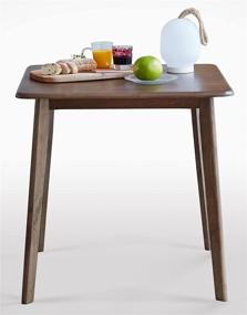 img 2 attached to 🍽️ Livinia Canberra 28.3-inch Dining Table - Solid Rubber Wood - Mid Century Kitchen Table