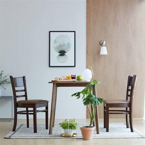 img 1 attached to 🍽️ Livinia Canberra 28.3-inch Dining Table - Solid Rubber Wood - Mid Century Kitchen Table