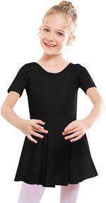 img 3 attached to 🩰 Girls Ballet Short Sleeve Leotard Dress for Dance, Gymnastics, and Ballet - Ideal for Toddlers, Little Girls, and Big Girls