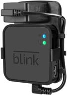 black outlet wall mount for blink sync module2 - simple bracket holder for all-new blink outdoor & indoor home security cameras. easy mount with short cable, wire & screw-free installation logo