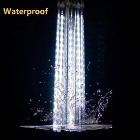 img 1 attached to 🌧️ Enhance Your Outdoor Atmosphere with Waterproof LED Meteor Shower Rain Lights – 192 LEDs Cascading Snow Falling Raindrop Design for Holiday Wedding Xmas Tree Decor (White)