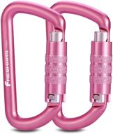 🔒 freskaro 3inch locking carabiner clips – heavy duty, lightweight & rustproof 7075 aluminum – ideal for hammocks, yoga swings, camping, keychain or backpacks – 2pcs, pink logo