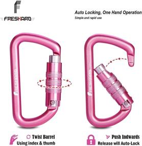 img 3 attached to 🔒 FresKaro 3inch Locking Carabiner Clips – Heavy Duty, Lightweight & Rustproof 7075 Aluminum – Ideal for Hammocks, Yoga Swings, Camping, Keychain or Backpacks – 2pcs, Pink