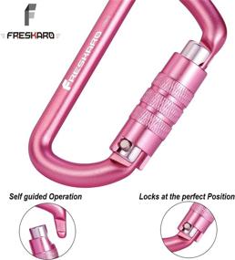 img 1 attached to 🔒 FresKaro 3inch Locking Carabiner Clips – Heavy Duty, Lightweight & Rustproof 7075 Aluminum – Ideal for Hammocks, Yoga Swings, Camping, Keychain or Backpacks – 2pcs, Pink