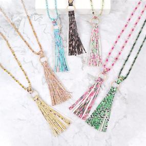 img 1 attached to Bohemian Tassel Pendant Statement Necklace