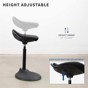 img 1 attached to 🪑 VIVO Adjustable Standing Bar Stool - Sit Stand Perch Stool for Home and Office - Non-Slip Wobble Desk Chair - Active Sitting Balance Chair with Padded Seat - Black (CHAIR-S01P)