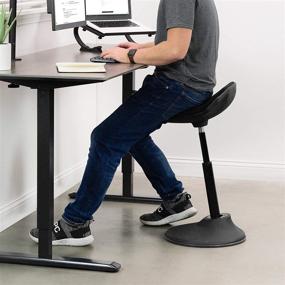 img 3 attached to 🪑 VIVO Adjustable Standing Bar Stool - Sit Stand Perch Stool for Home and Office - Non-Slip Wobble Desk Chair - Active Sitting Balance Chair with Padded Seat - Black (CHAIR-S01P)