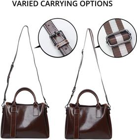 img 2 attached to 👜 Women's Shoulder Tote Bags: Genuine Leather Satchel Purses with Top Handle - Stylish Handbags