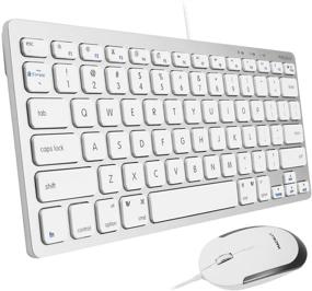 img 4 attached to 🔌 Macally USB Wired Keyboard and Mouse Combo - Space-saving and Efficient Workflow - Compact Design with 78 Slim Keys and Silent Click Mouse - Sleek and Reliable for Mac and PC