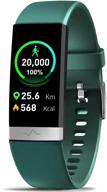 morepro spo2 blood oxygen blood pressure heart rate monitor: waterproof smart watch for android ios women men (green) logo