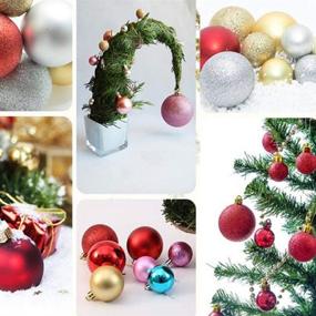 img 3 attached to 🎄 Mekiyo 100pcs Pink Christmas Ball Plating Ornaments Set - Shatterproof Xmas Tree Decorations with Hanging Hoop for Seasonal Holiday Wedding Party Decoration