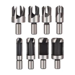 img 4 attached to Rocaris 8pcs Wood Plug Cutter Drill Bit Set - Straight and Tapered Cutting Tools for Cork and Woodworking - 6mm, 10mm, 13mm, 16mm Sizes