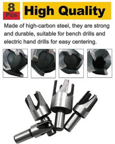 img 2 attached to Rocaris 8pcs Wood Plug Cutter Drill Bit Set - Straight and Tapered Cutting Tools for Cork and Woodworking - 6mm, 10mm, 13mm, 16mm Sizes