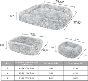 img 3 attached to 🐾 Boldeed Plush Pet Bed: Rectangle Dog Beds for Medium Dogs & Cats - Cooling Mat in Light Grey for All Seasons