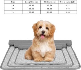 img 2 attached to 🐾 Boldeed Plush Pet Bed: Rectangle Dog Beds for Medium Dogs & Cats - Cooling Mat in Light Grey for All Seasons