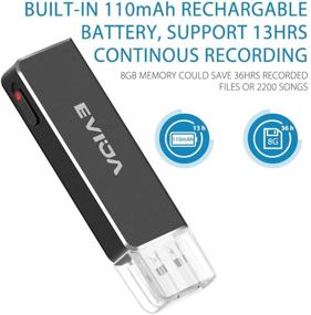 img 1 attached to EVIDA 8GB Mini Voice Recorder USB for Lectures and Meetings, Mac Compatible 36 Hours Digital Audio Recording Device, Rechargeable Dictaphone with USB Connectivity