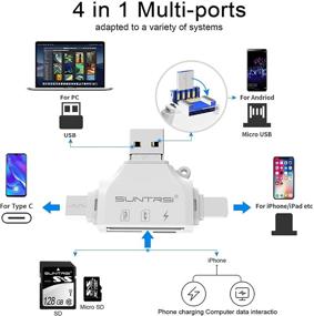 img 2 attached to 📱 4-in-1 Portable SD/Micro SD Card Reader: Compatible with iPhone, iPad, Android, Mac, Computer, Camera - TF and SD Card Adapter &amp; Trail Camera Viewer