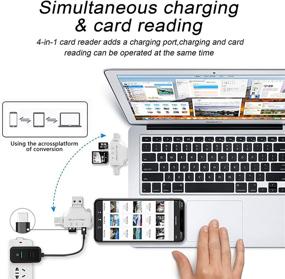 img 1 attached to 📱 4-in-1 Portable SD/Micro SD Card Reader: Compatible with iPhone, iPad, Android, Mac, Computer, Camera - TF and SD Card Adapter &amp; Trail Camera Viewer