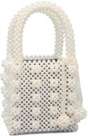 👜 miuco women's handmade beaded weave crystal pearl tote bags logo