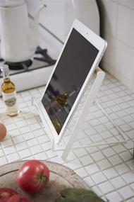 img 1 attached to 📚 Yamazaki Home Tablet Cookbook Stand: Convenient Kitchen Recipe Holder for Countertops - White, One Size