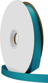 img 2 attached to Turquoise Blue Single Face Satin Ribbon by Offray Berwick - 5/8 inch Width, 100 Yards