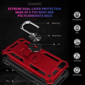 img 3 attached to ULAK iPod Touch Case - Hybrid Rugged Shockproof Cover with Kickstand (Red) - 7th/6th/5th Generation