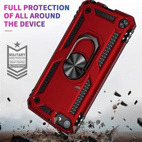 img 2 attached to ULAK iPod Touch Case - Hybrid Rugged Shockproof Cover with Kickstand (Red) - 7th/6th/5th Generation