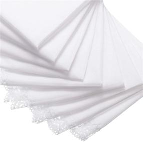 img 2 attached to 💮 Cotton Handkerchief White for Women: Elegant Pieces for Ladies