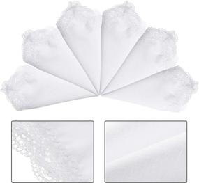 img 1 attached to 💮 Cotton Handkerchief White for Women: Elegant Pieces for Ladies